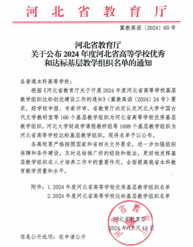 喜報！我校省級基層教學組織達標創(chuàng)優(yōu)工作圓滿收官