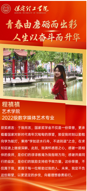 【榜樣引領(lǐng)】國(guó)家獎(jiǎng)學(xué)金獲得者風(fēng)采展示——程禛禛