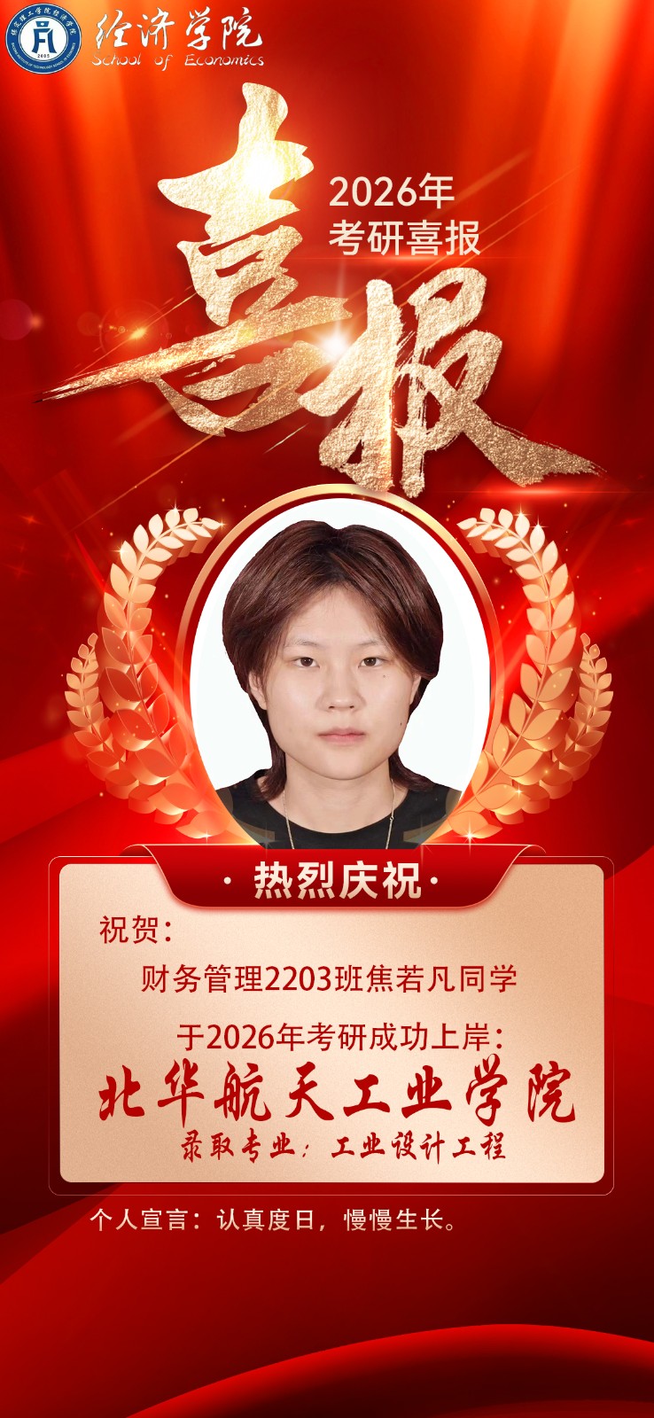 一戰成碩！經濟學院20名學子考研大捷，考研率再創新高！
