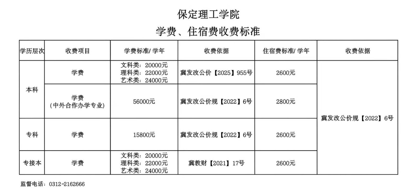 2026學年收費公示